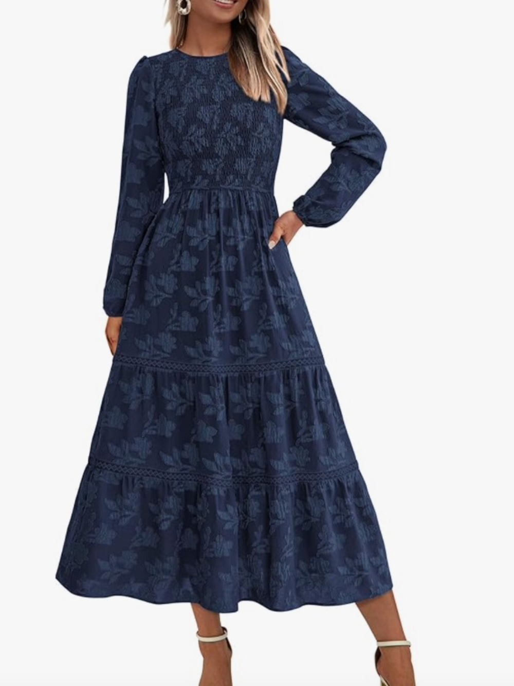 PRETTYGARDEN Long Sleeve Dress for Women 2026 Fall Elegant Modest Floral Boho